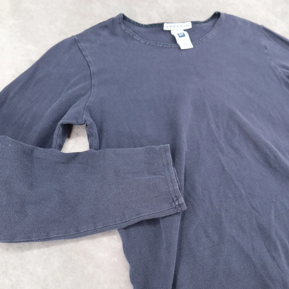 Vintage Gap Long Sleeve Y2K Navy Stretch Long Sleeve Tee Shirt Cotton Fits XS